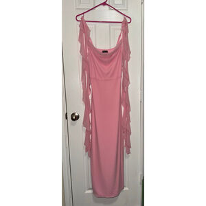 Women's PrettyGarden Pink Mesh Ruffle Dress Size M​